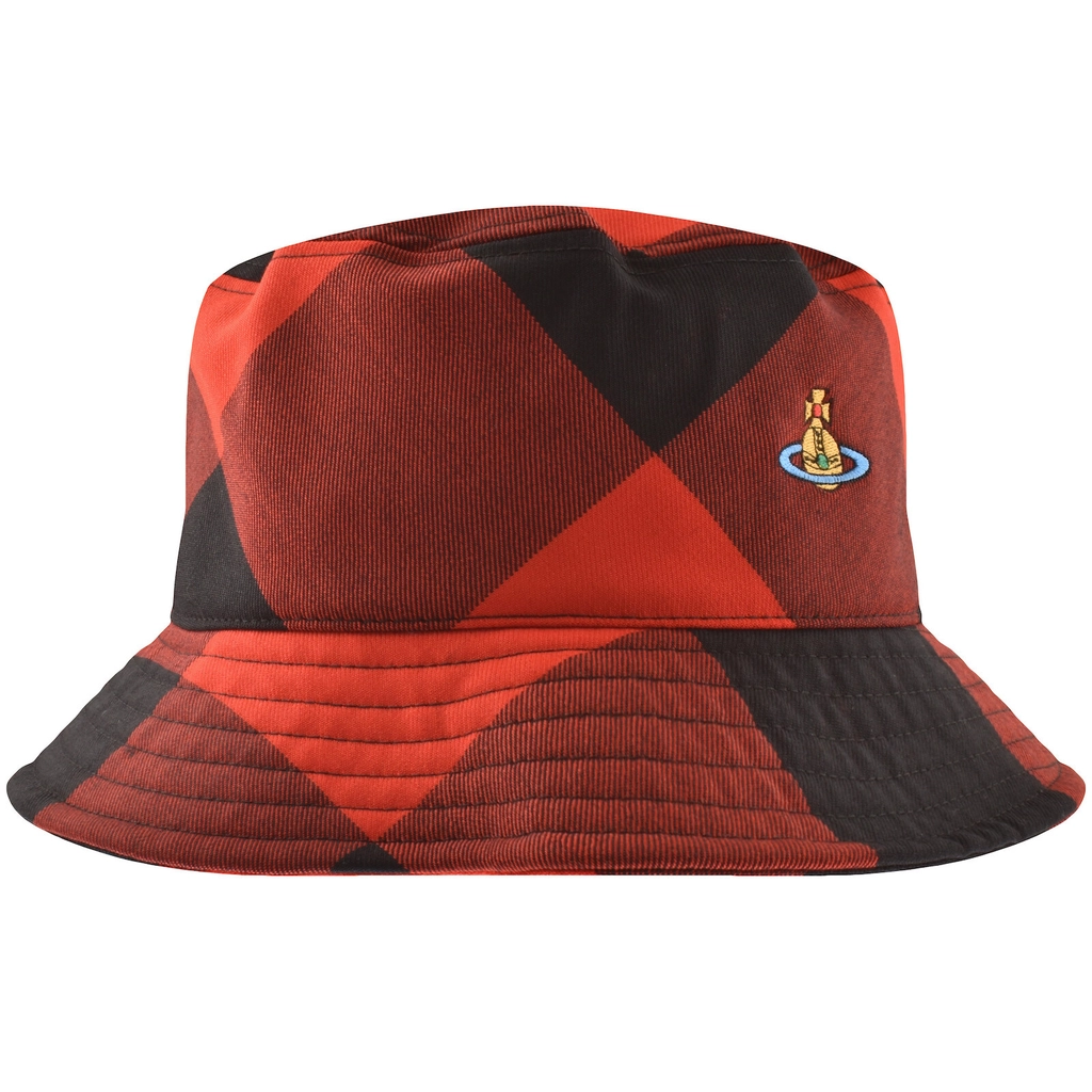Vivienne Westwood Check Bucket Hat Red